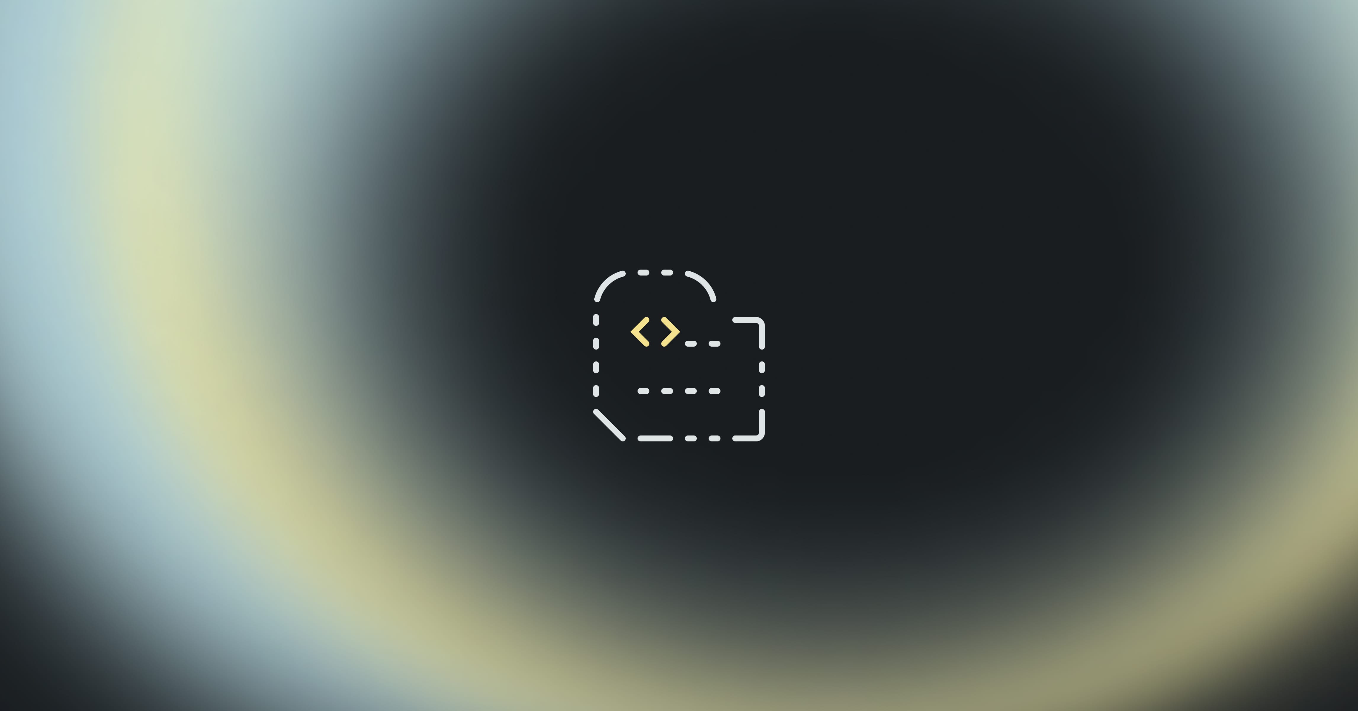 An illustration showing a faded grid of coding syntax in the background, with a code window floating in the middle