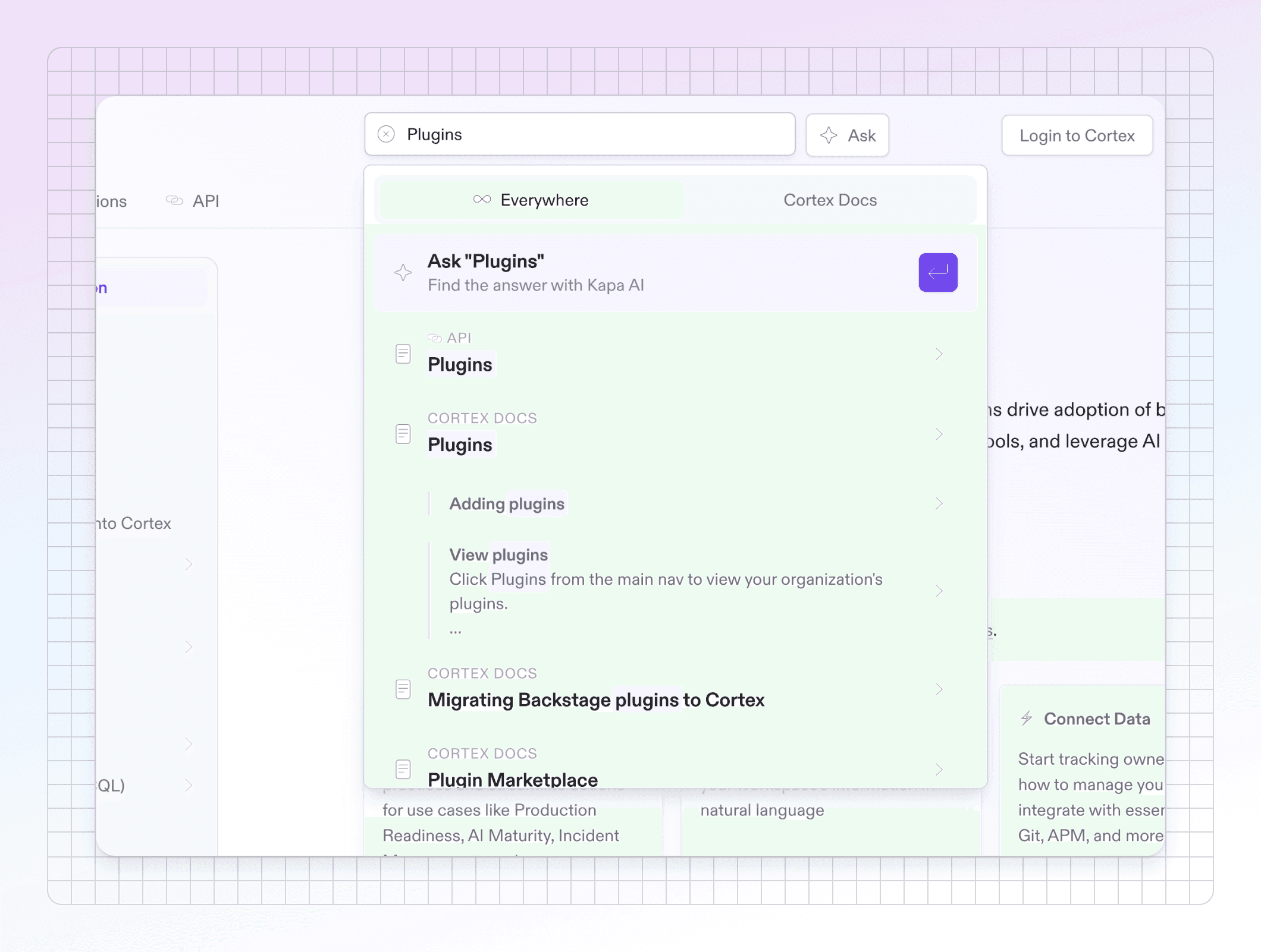 a screnshot of a search panel in a published GitBook site. At the top of the search results is a new toggle that lets you switch the scope of your search