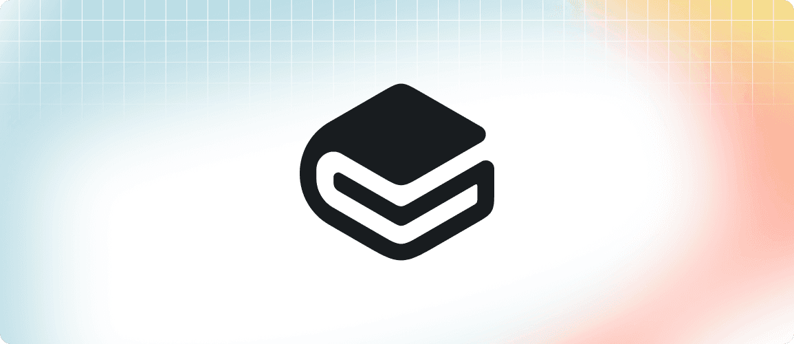 The GitBook logo on a pale background with blue, yellow and red highlights