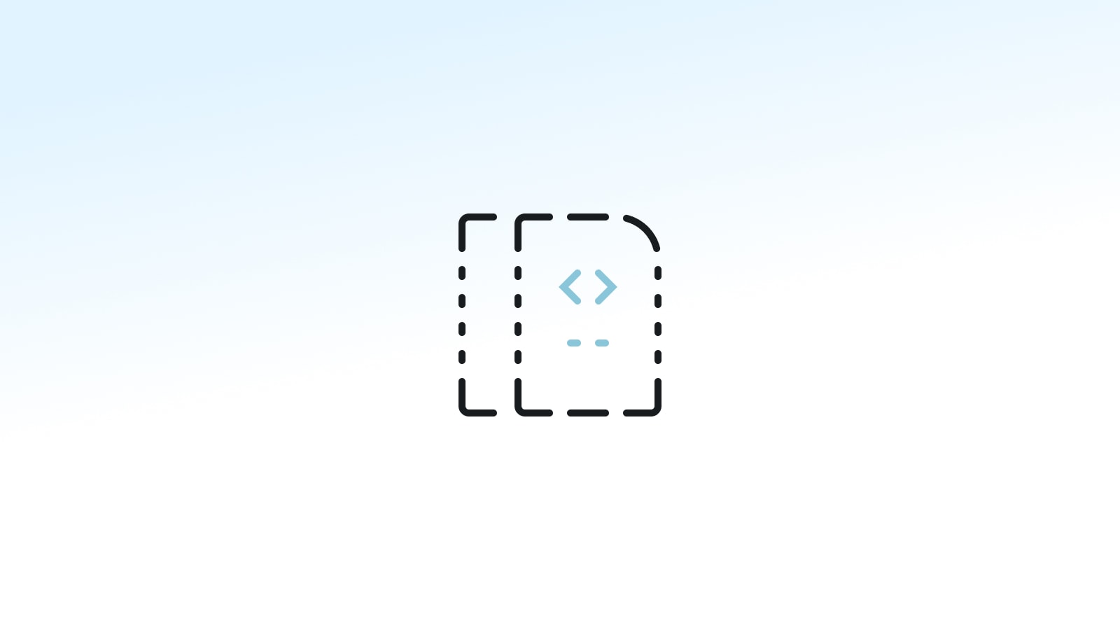 An icon representing importing technical content on a pale blue background