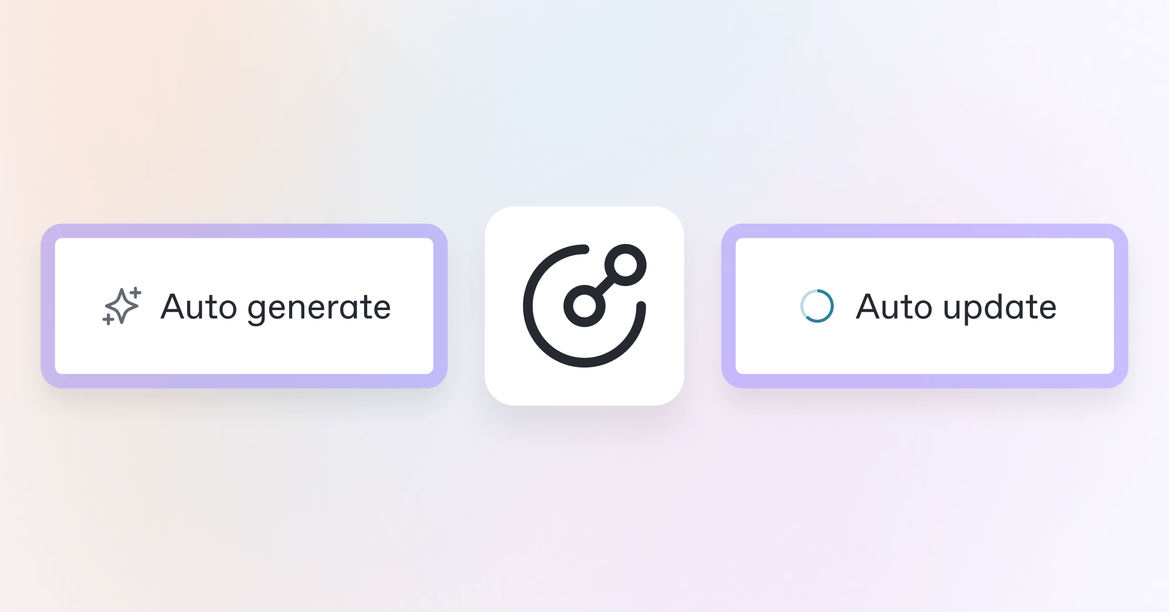 An illustration showing the OpenAPI logo in the centre with one box saying 'Auto generate' and another saying 'Auto update' on a pale background