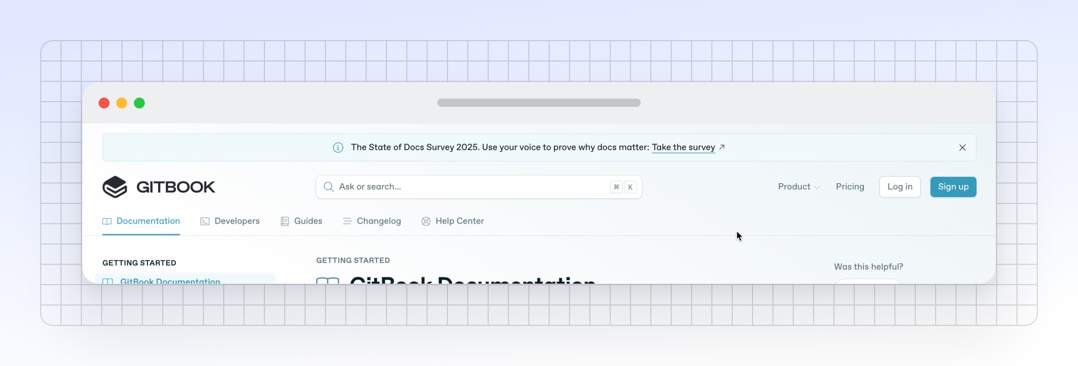 A screenshot of the announcement banner on a published site
