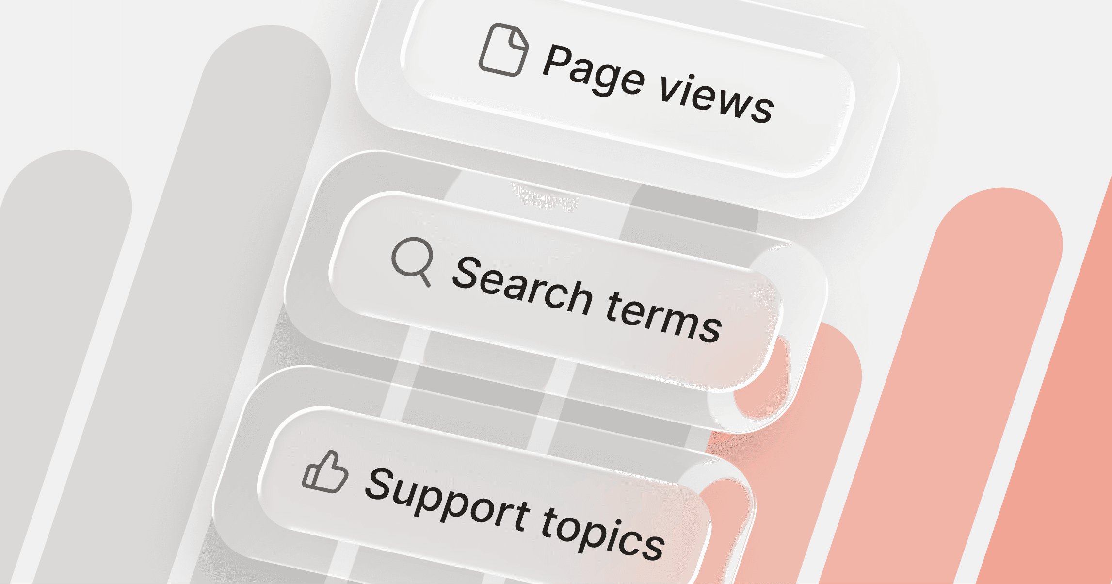 Docs sites measurements including page views, search terms, and support topics