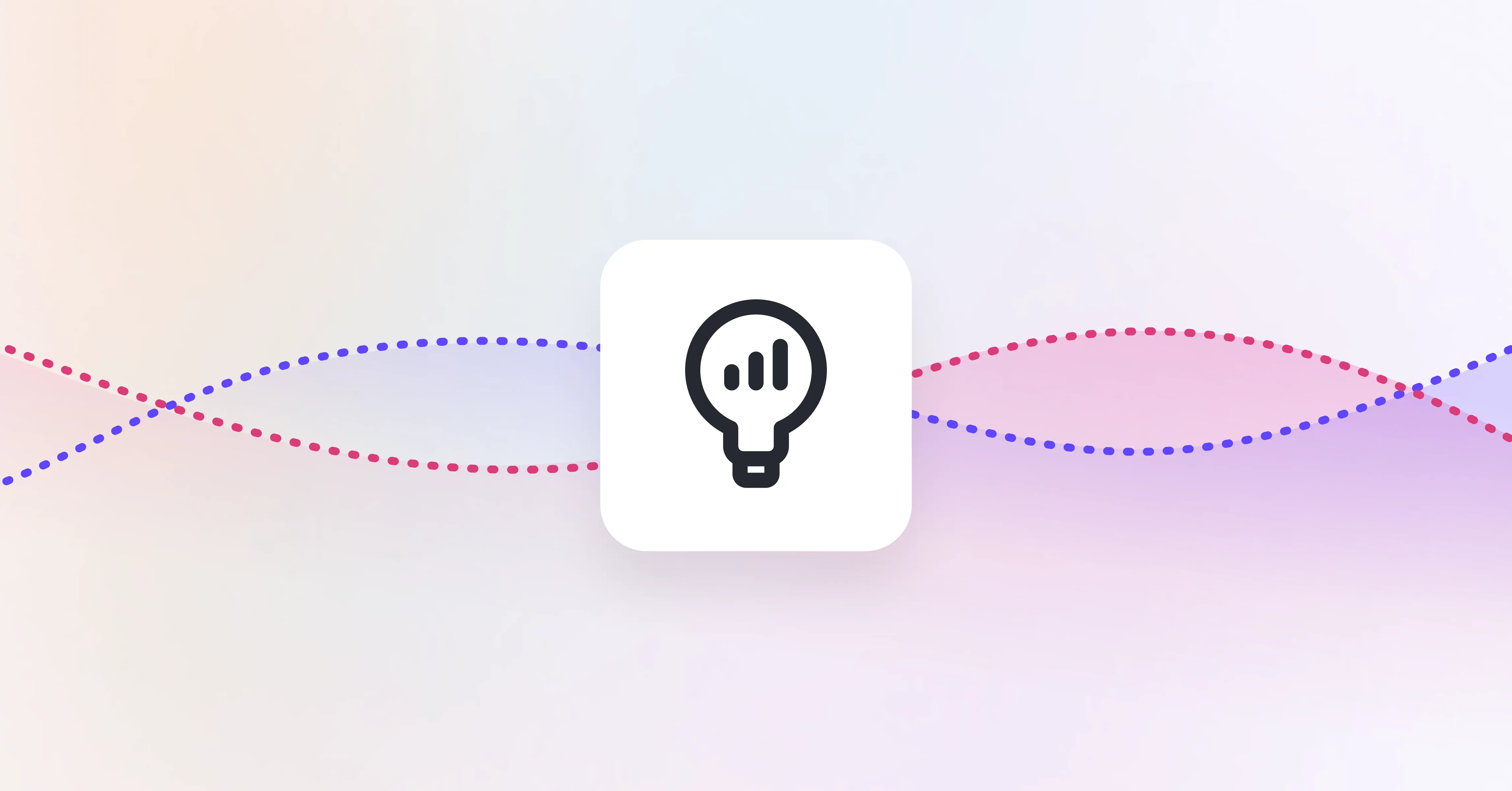 An icon showing an anaytics graph inside a lightbulb on a pale background
