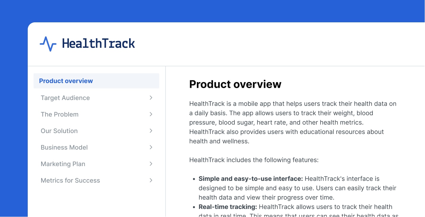 A customer-facing product documentation site for a health product