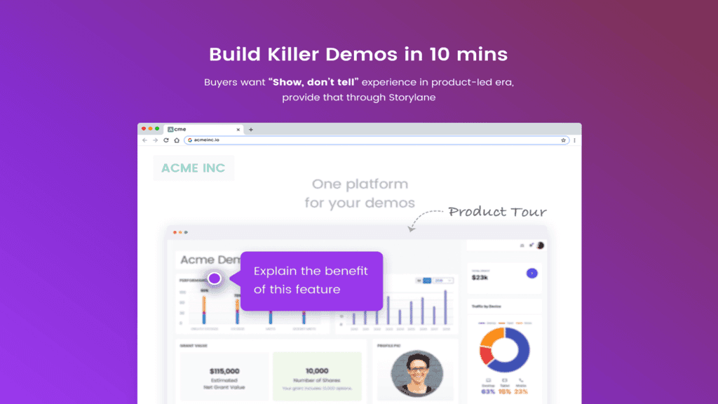 A visual of Storylane product demos