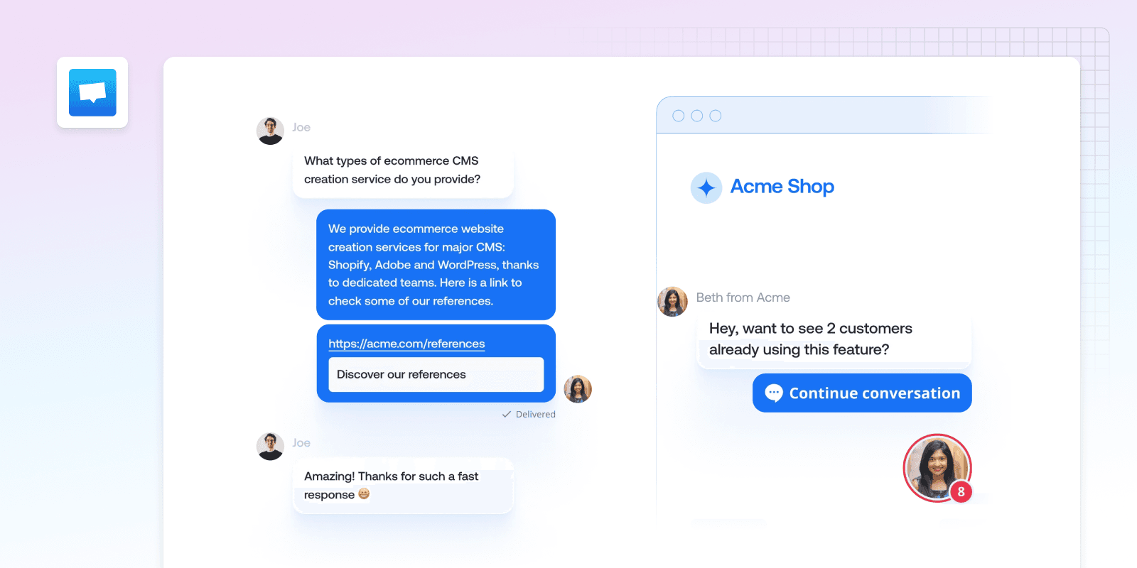 The Crisp chat widget being used in GitBook published content